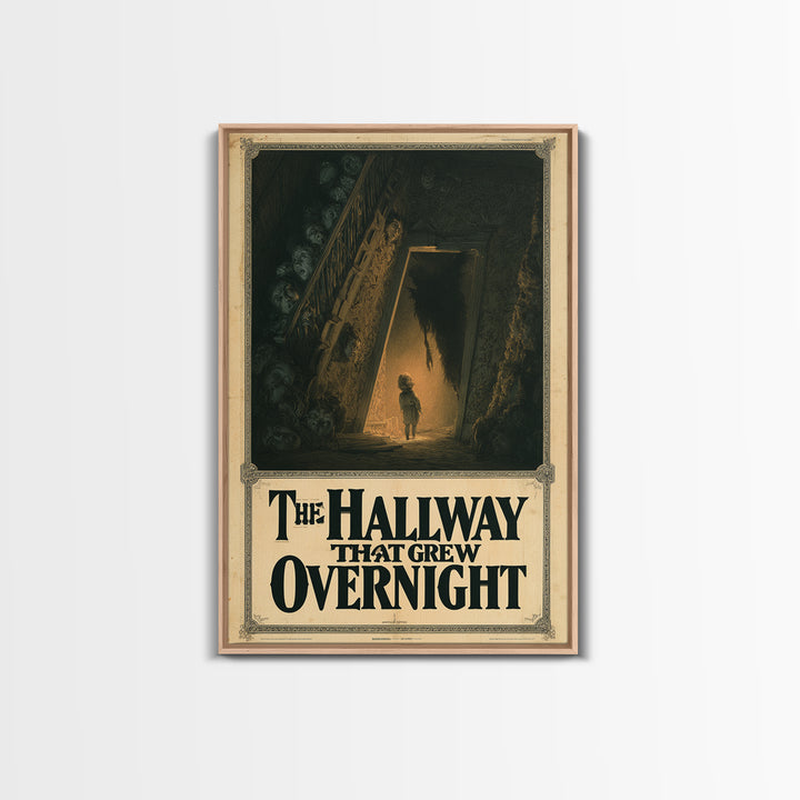 The Hallway That Grew Overnight, English Language Horror Movie Poster, Gothic Nightmare Art, Gothic Cinema Wall Art, Canvas Print