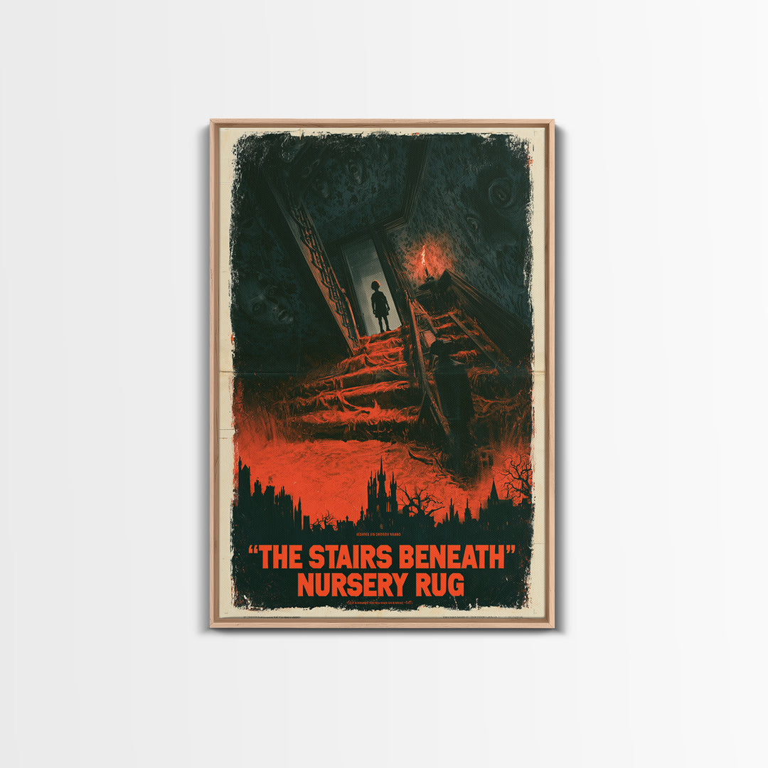 The Stairs Beneath The Nursery Rug, English Language Horror Movie Poster, 1960s Horror Art, Gothic Cinema Wall Art, Canvas Print