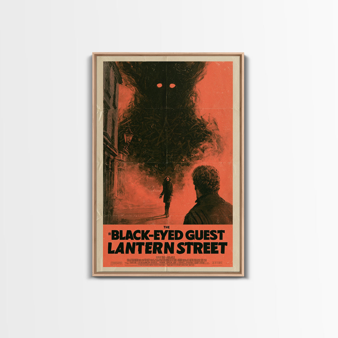 The Black-Eyed Guest Of Lantern Street, English Language Horror Movie Poster, 1970s Horror Art, Cult Horror Poster, Canvas Print