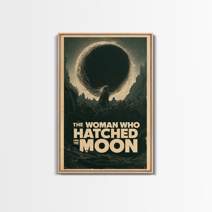 The Woman Who Hatched From The Moon, English Language Horror Movie Poster, Architectural Etching Art, Classic Monster Poster