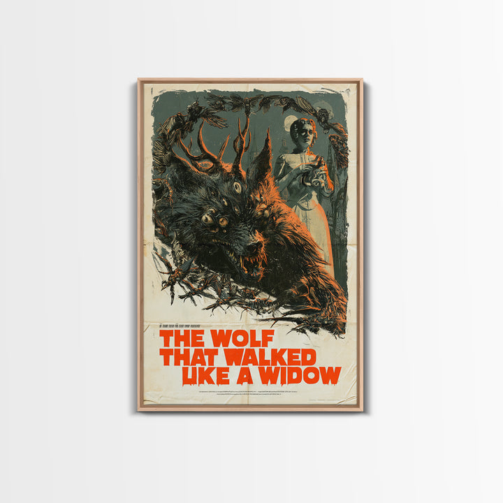The Wolf That Walked Like A Widow, English Language Horror Movie Poster, Giallo Horror Art, Cult Horror Poster, Canvas Print