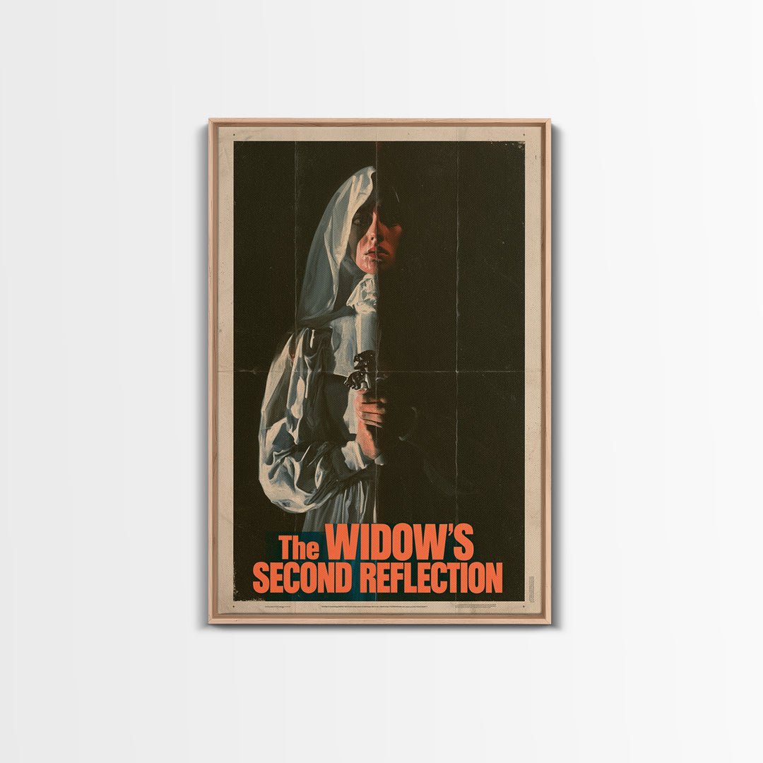 The Widow'S Second Reflection, English Language Horror Movie Poster, 1970s Horror Art, Classic Monster Poster, Canvas Print