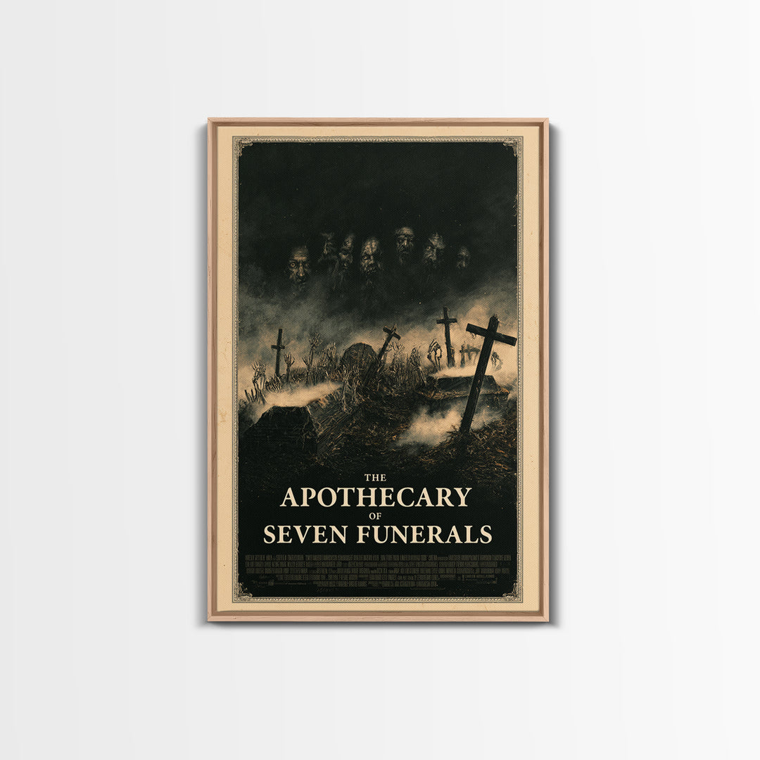 The Apothecary Of Seven Funerals, English Language Horror Movie Poster, Dark Romantic Horror Art, Retro Horror Movie Art, Canvas Print