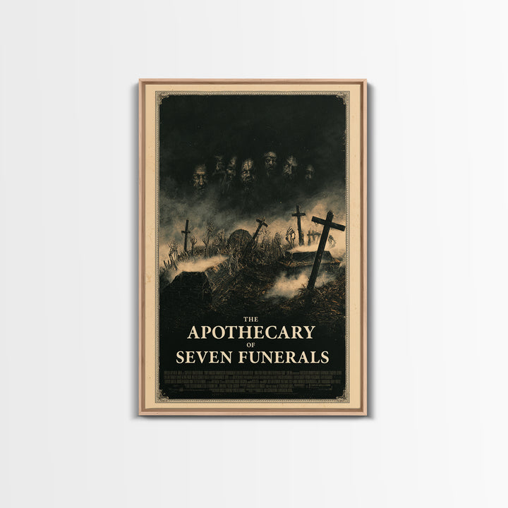The Apothecary Of Seven Funerals, English Language Horror Movie Poster, Dark Romantic Horror Art, Retro Horror Movie Art, Canvas Print