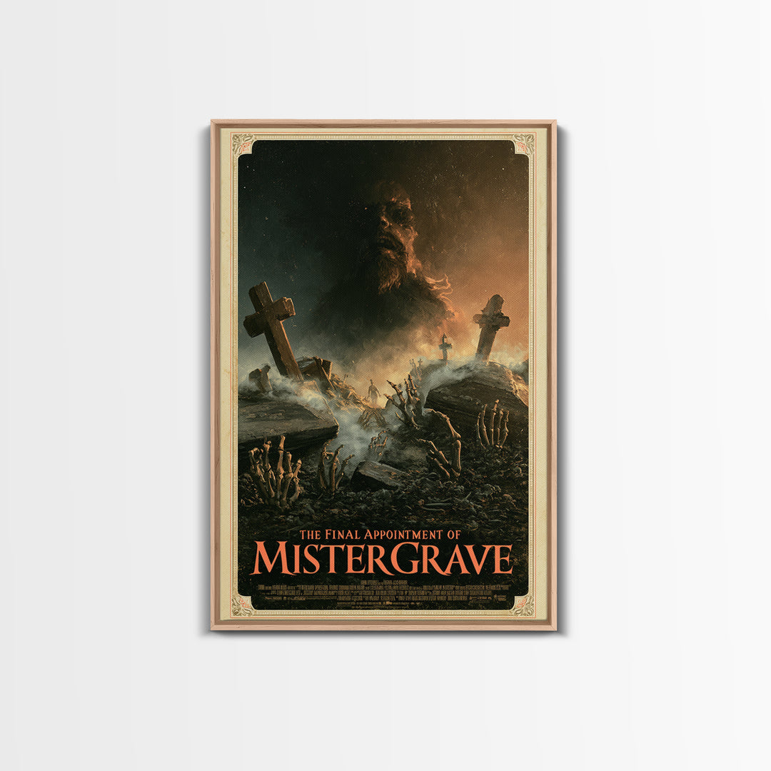 The Final Appointment Of Mister Grave, English Language Horror Movie Poster, Gothic Nightmare Art, Classic Monster Poster