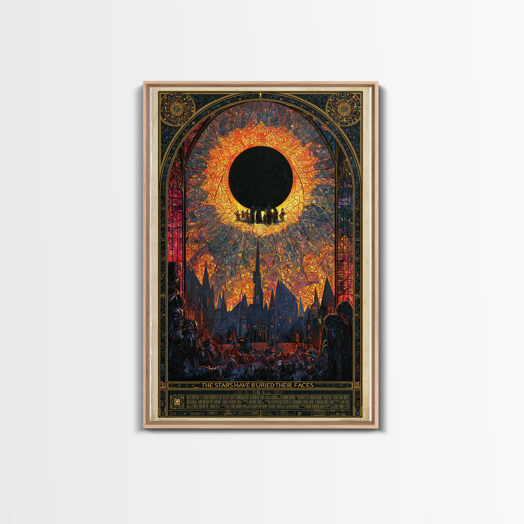 The Stars Have Buried Their Faces, English Language Horror Movie Poster, Stained Glass Gothic Art, Classic Monster Poster, Canvas Print