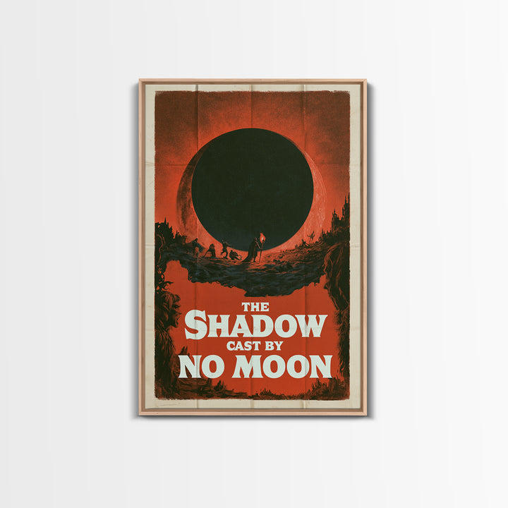 The Shadow Cast By No Moon, English Language Horror Movie Poster, 1960s Horror Art, Retro Horror Movie Art, Framed Canvas Print