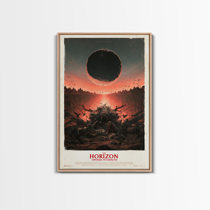 The Horizon Opened Its Mouth, English Language Horror Movie Poster, Architectural Etching Art, Retro Horror Movie Art
