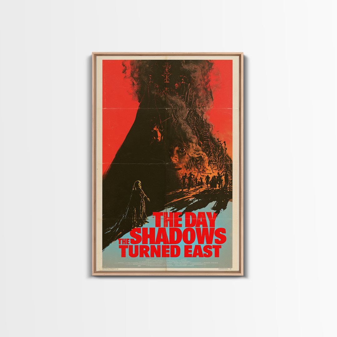 The Day The Shadows Turned East, English Language Horror Movie Poster, 1970s Horror Art, Cult Horror Poster, Framed Canvas Print