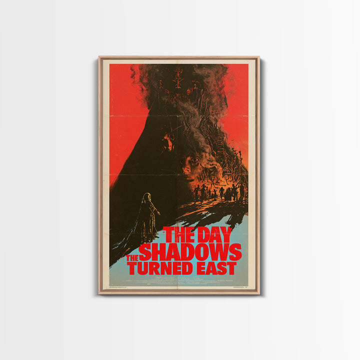 The Day The Shadows Turned East, English Language Horror Movie Poster, 1970s Horror Art, Cult Horror Poster, Framed Canvas Print
