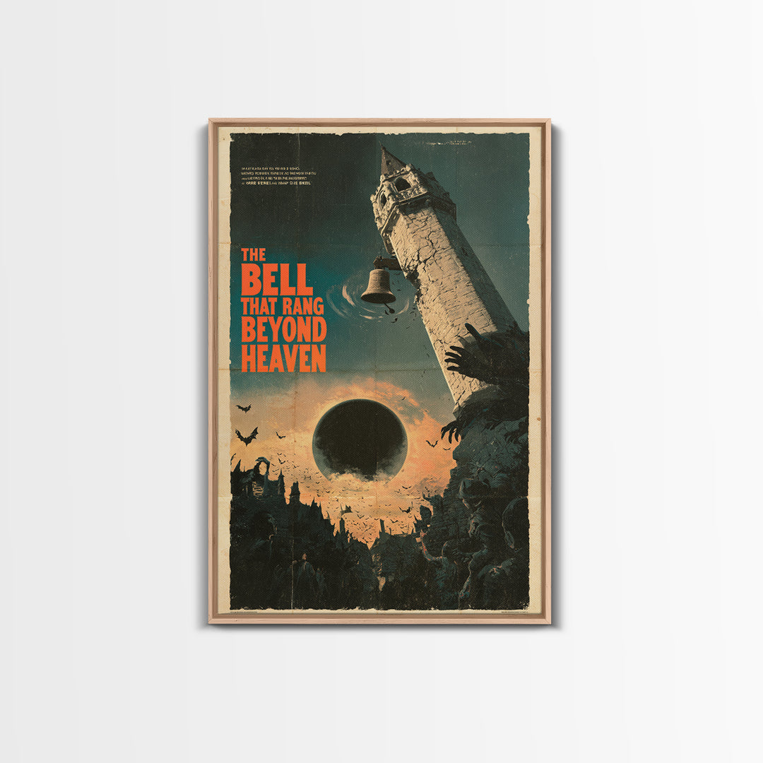 The Bell That Rang Beyond Heaven, English Language Horror Movie Poster, Giallo Horror Art, Classic Monster Poster, Framed Canvas Print