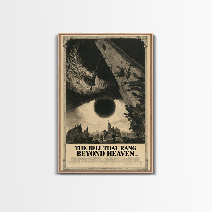 The Bell That Rang Beyond Heaven, English Language Horror Movie Poster, Gothic Engraving Art, Gothic Cinema Wall Art, Horror Wall Decor