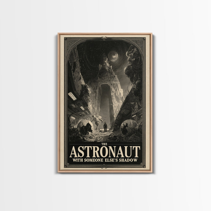 The Astronaut With Someone Else'S Shadow, English Language Horror Movie Poster, Gothic Engraving Art, Classic Monster Poster