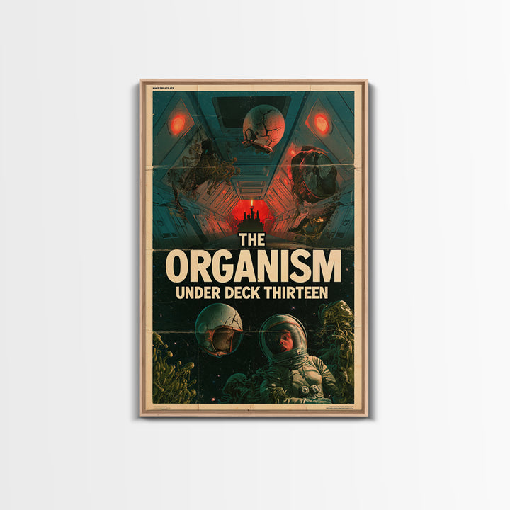 The Organism Under Deck Thirteen, English Language Horror Movie Poster, 1960s Horror Art, Cult Horror Poster, Canvas Print