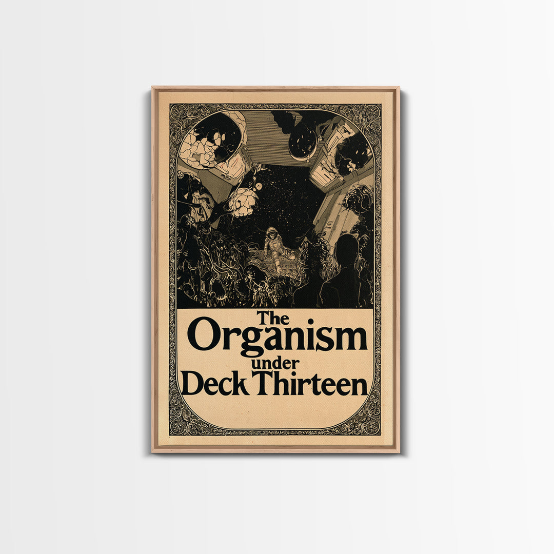 The Organism Under Deck Thirteen, English Language Horror Movie Poster, Decadent Line Art, Classic Monster Poster