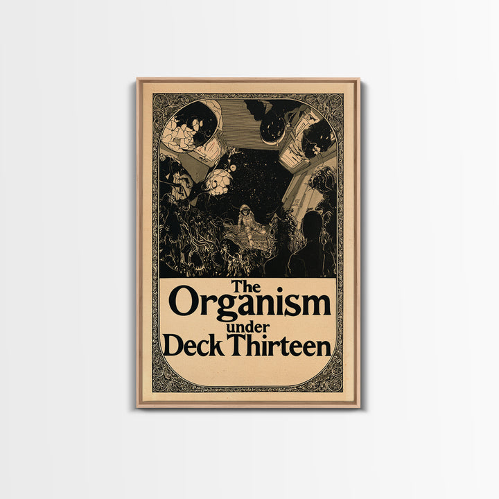 The Organism Under Deck Thirteen, English Language Horror Movie Poster, Decadent Line Art, Classic Monster Poster