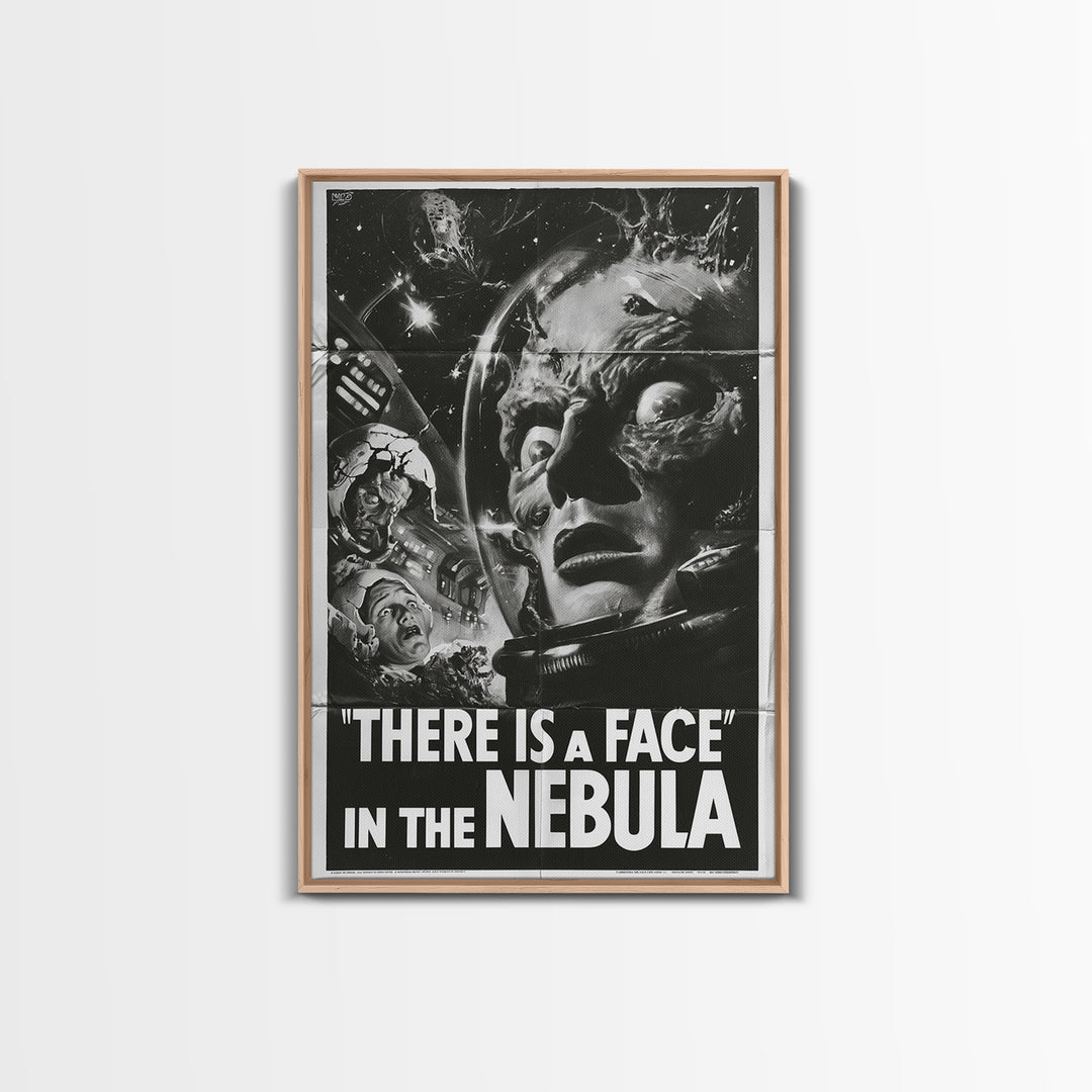 There Is A Face In The Nebula, English Language Horror Movie Poster, 1930s Horror Art, Classic Monster Poster, Canvas Print