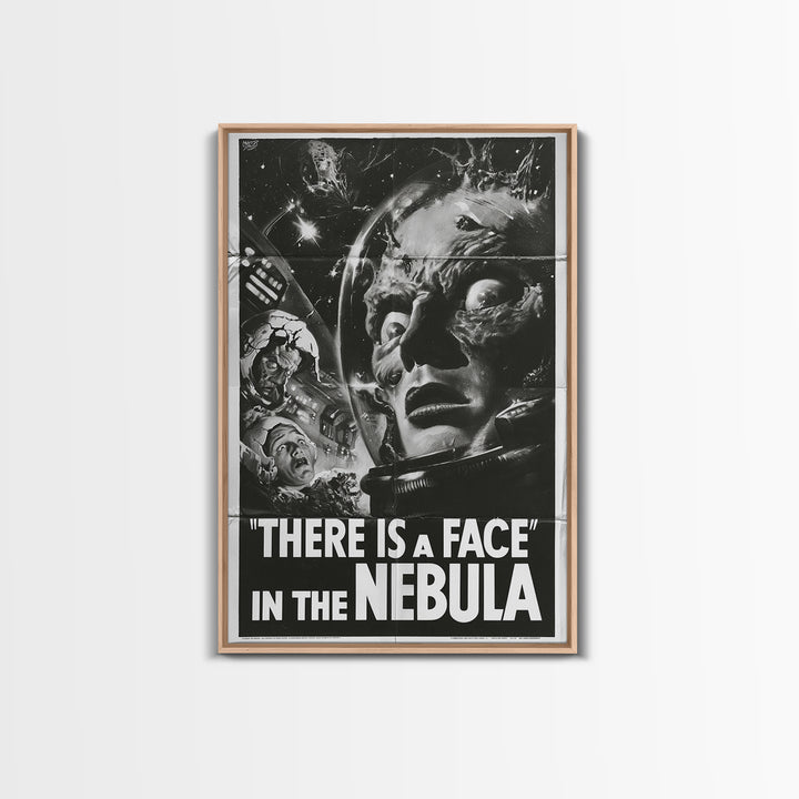 There Is A Face In The Nebula, English Language Horror Movie Poster, 1930s Horror Art, Classic Monster Poster, Canvas Print