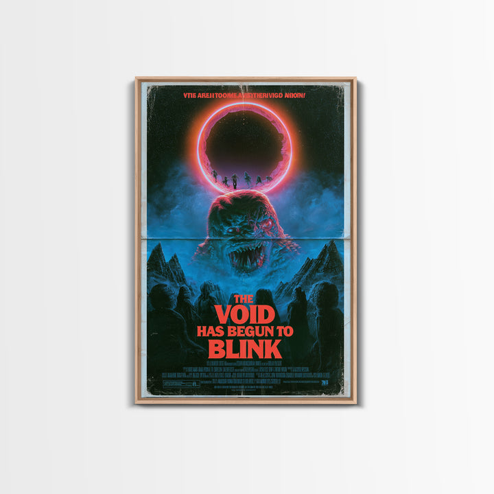 The Void Has Begun To Blink, English Language Horror Movie Poster, 1980s Vhs Nightmare Cover Inspired Art, Cult Horror Poster, Canvas Print