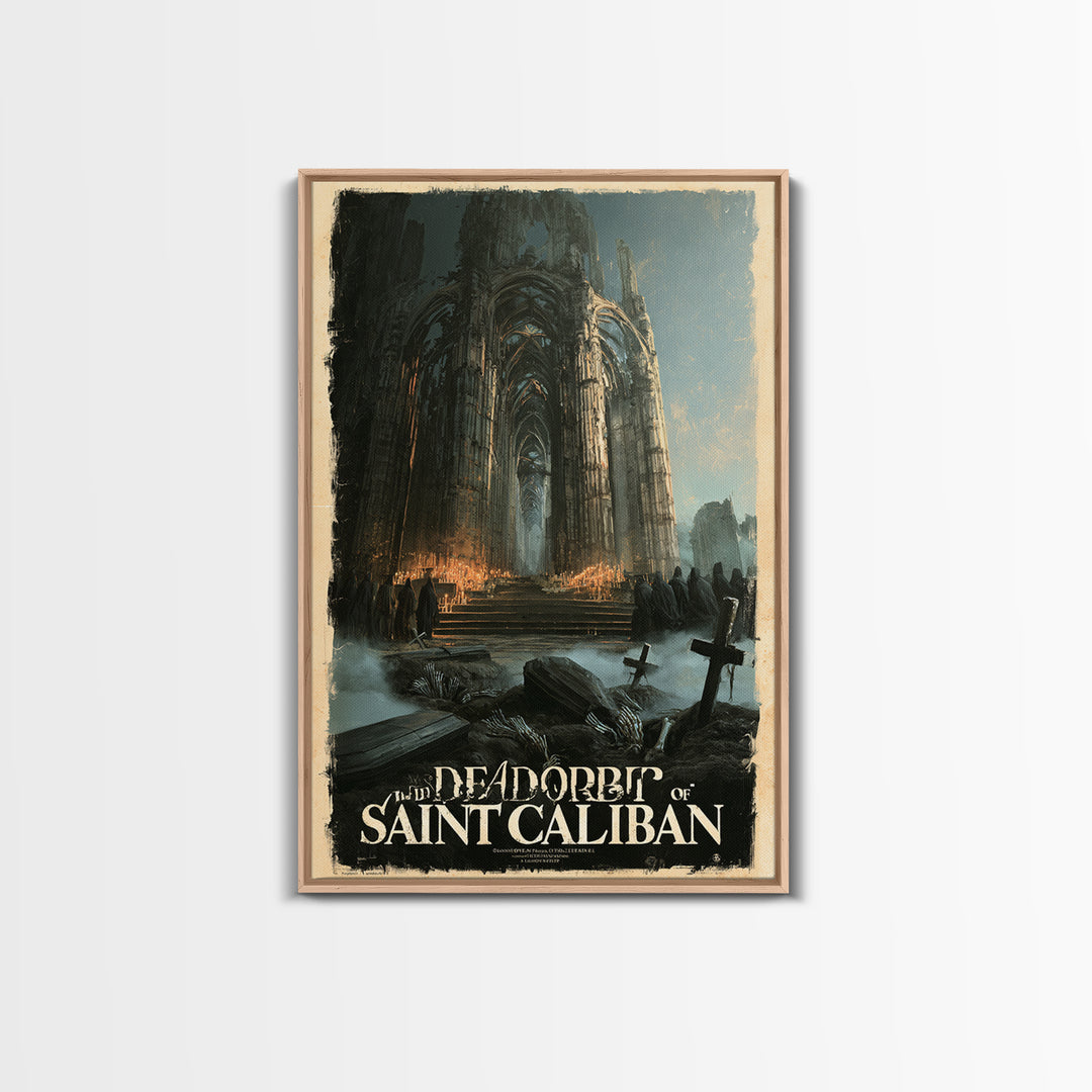 The Dead Orbit Of Saint Caliban, English Language Horror Movie Poster, Gothic Nightmare Art, Gothic Cinema Wall Art, Canvas Print