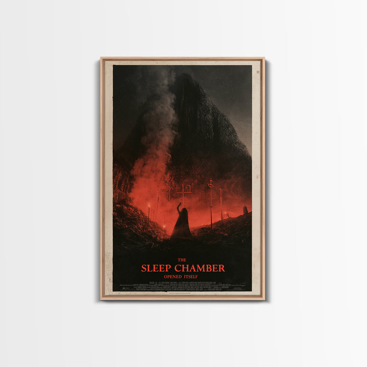 The Sleep Chamber Opened Itself, English Language Horror Movie Poster, 1930s Horror Art, Gothic Cinema Wall Art, Framed Canvas Print