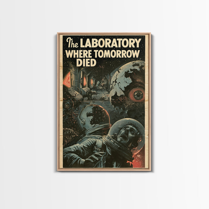 The Laboratory Where Tomorrow Died, English Language Horror Movie Poster, 1930s Horror Art, Gothic Cinema Wall Art, Canvas Print