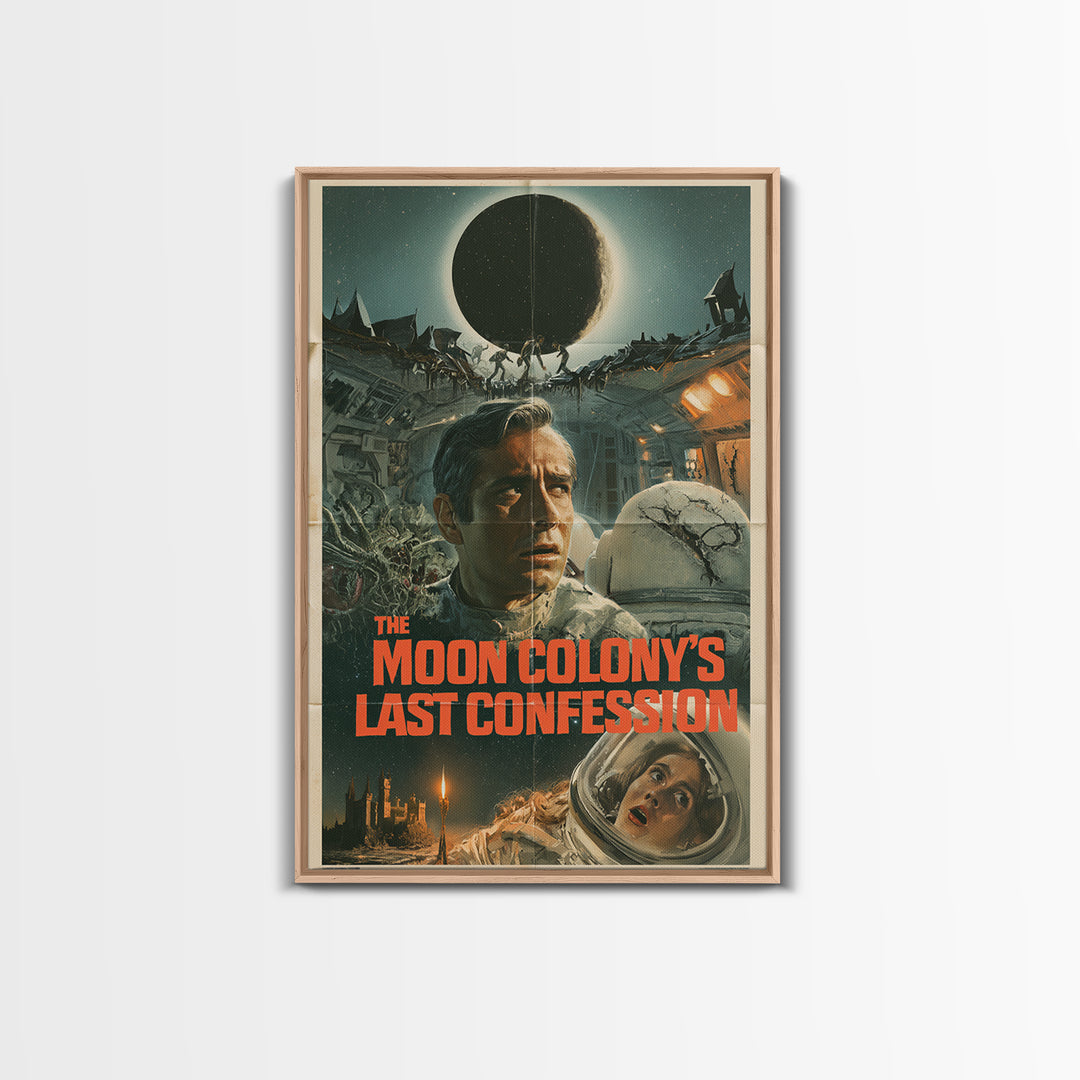 The Moon Colony'S Last Confession, English Language Horror Movie Poster, 1960s Horror Art, Cult Horror Poster, Canvas Print