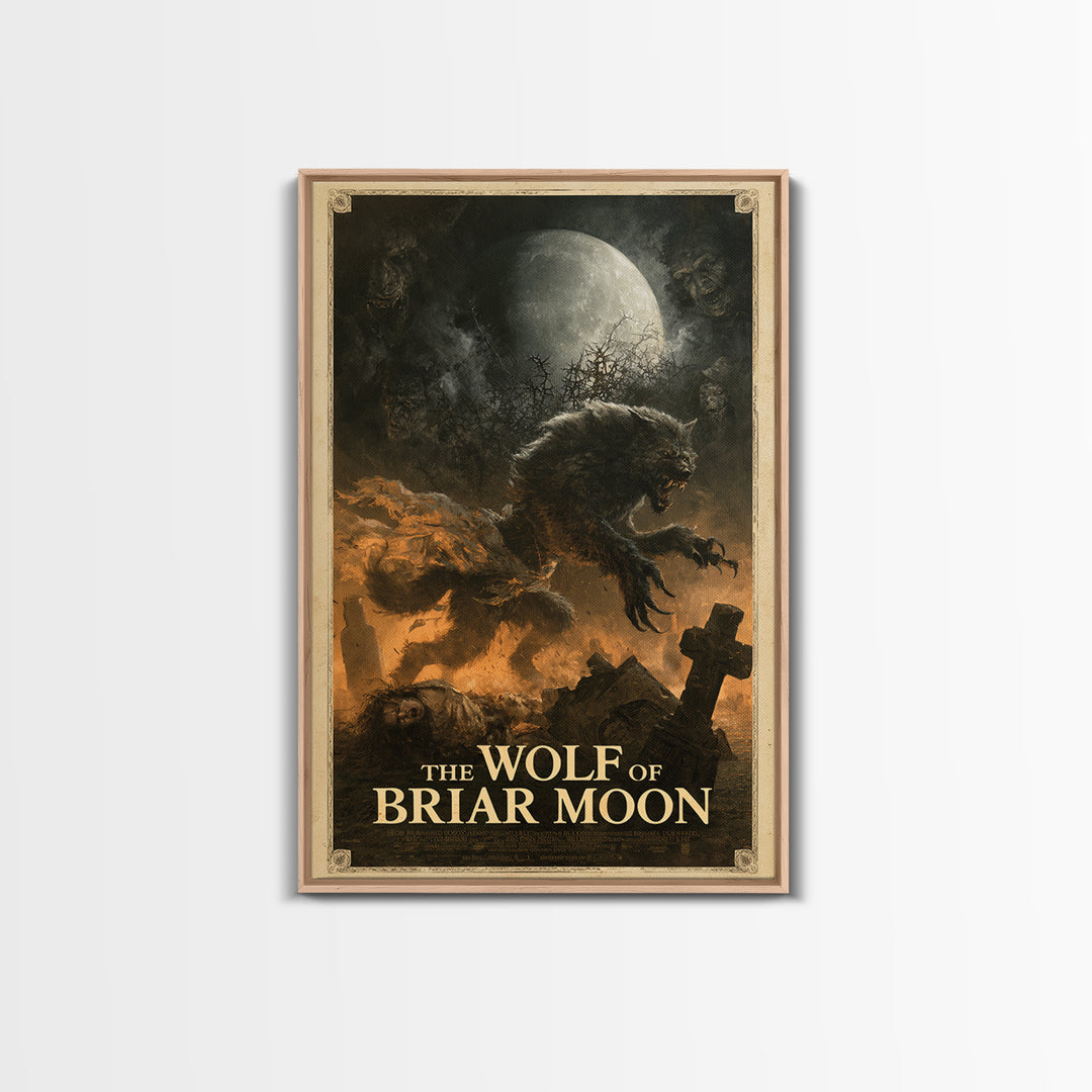 The Wolf Of Briar Moon, English Language Horror Movie Poster, Dark Romantic Horror Art, Cult Horror Poster, Canvas Print