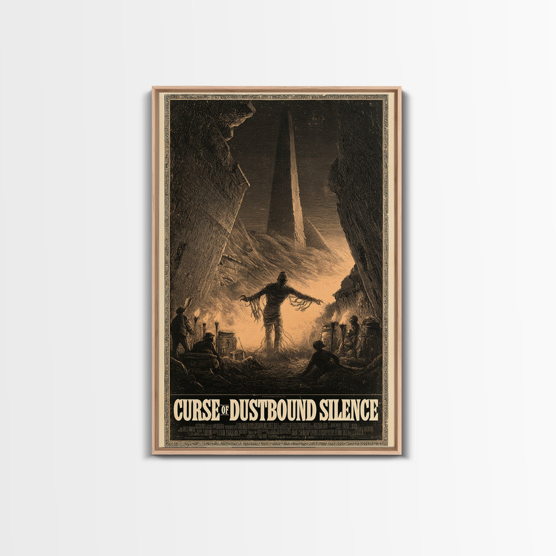 Curse Of Dustbound Silence, English Language Horror Movie Poster, Gothic Engraving Art, Gothic Cinema Wall Art, Canvas Print