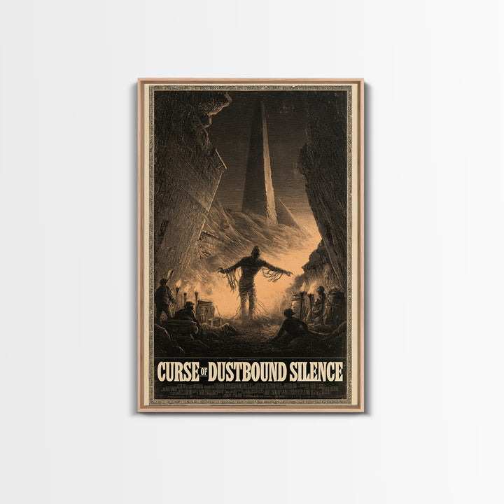 Curse Of Dustbound Silence, English Language Horror Movie Poster, Gothic Engraving Art, Gothic Cinema Wall Art, Canvas Print