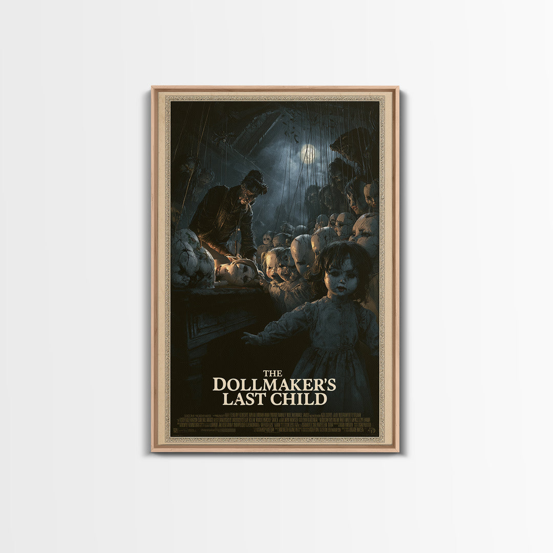 The Dollmaker'S Last Child, English Language Horror Movie Poster, Dark Romantic Horror Art, Retro Horror Movie Art, Canvas Print