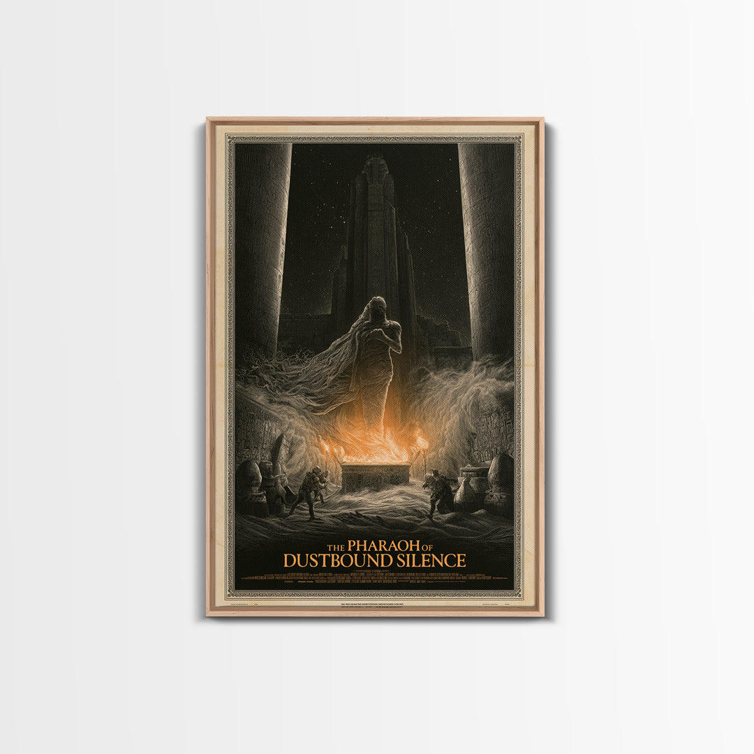 The Pharaoh Of Dustbound Silence, English Language Horror Movie Poster, Gothic Engraving Art, Classic Monster Poster, Horror Wall Decor