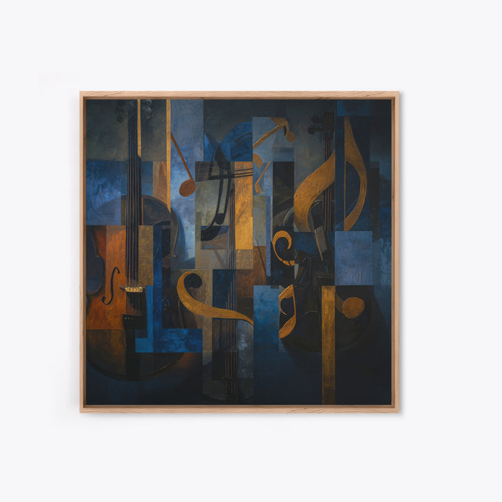 Musical Notes as Abstract Floating Shapes Without Canvas Print, Music Studio Art, Custom Painting, Studio Decor, Abstract Art, MSA-1x1-36