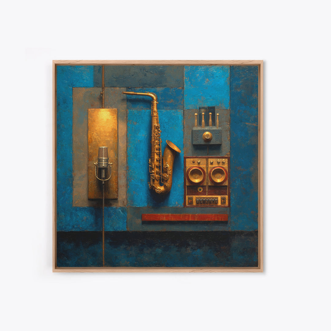 Soundproof Foam Pattern Transformed into Art Canvas Print, Music Studio Art, Commission Painting, Studio Decor, Rhythm, MSA-1x1-43