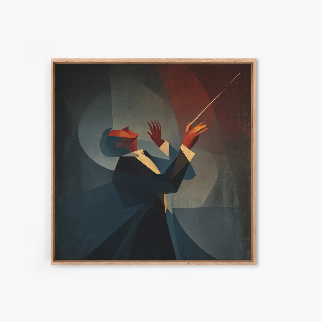 Orchestra Conductor Hands Framed Canvas Print, Music Studio Art, Scripture Wall Art, Studio Decor, Rhythm, Travel Wall Art, MSA-1x1-44