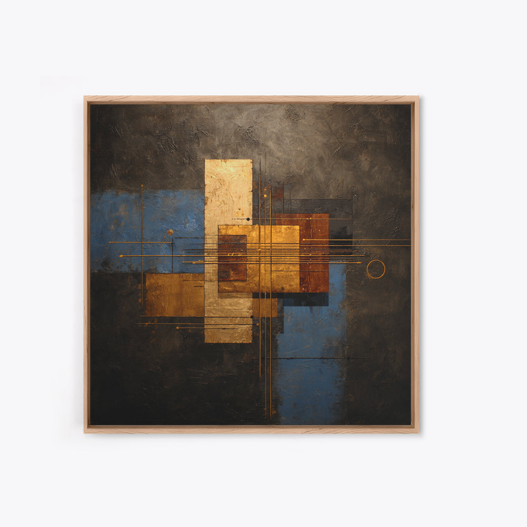 Abstract Rhythm Lines Like Painted Music Framed Canvas Print, Music Studio Art, Teen Room Decor, Studio Decor, Abstract Art, MSA-1x1-71