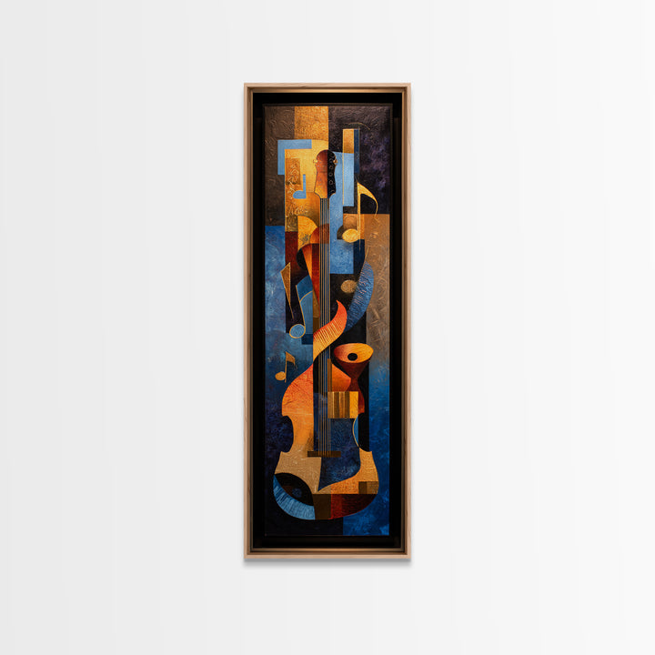 Musical Notes as Abstract Floating Shapes Without Framed Canvas Print, Music Studio Art, Art Print, Studio Decor, Rhythm, MSA-1x3-24