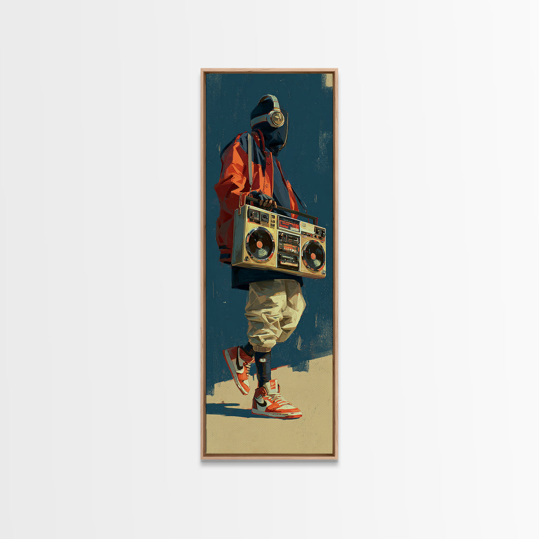 Hip Hop Boombox Framed Canvas Print, Music Studio Art, Modern Decor, Studio Decor, Fine Art, Rhythm, Home Decor, Wall Decor, MSA-1x3-29