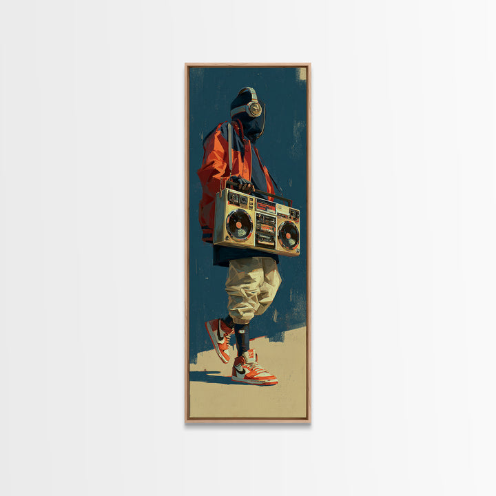 Hip Hop Boombox Framed Canvas Print, Music Studio Art, Modern Decor, Studio Decor, Fine Art, Rhythm, Home Decor, Wall Decor, MSA-1x3-29