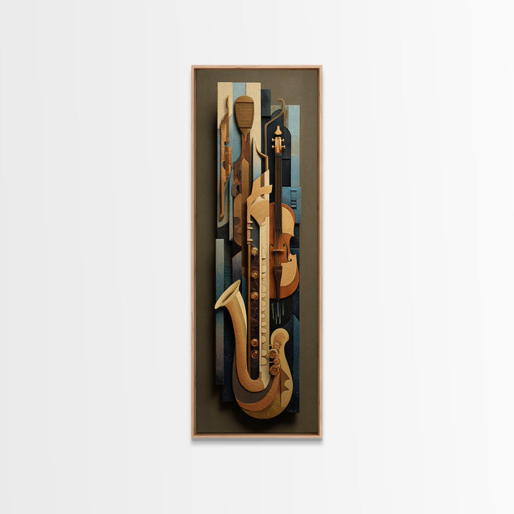 Soundproof Foam Pattern Transformed into Art Framed Canvas Print, Music Studio Art, Metal Wall Art, Studio Decor, MSA-1x3-31