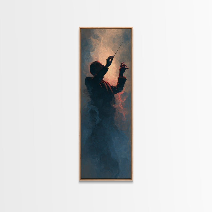 Orchestra Conductor Hands Canvas Print, Music Studio Art, Textured Painting, Studio Decor, Fine Art, Rhythm, Custom Painting, MSA-1x3-32