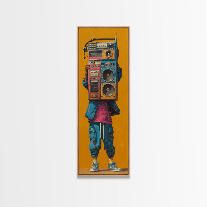 Hip Hop Boombox Canvas Print, Music Studio Art, Music Gift, Studio Decor, Fine Art, Rhythm, Room Decor, Textured Painting, MSA-1x3-5