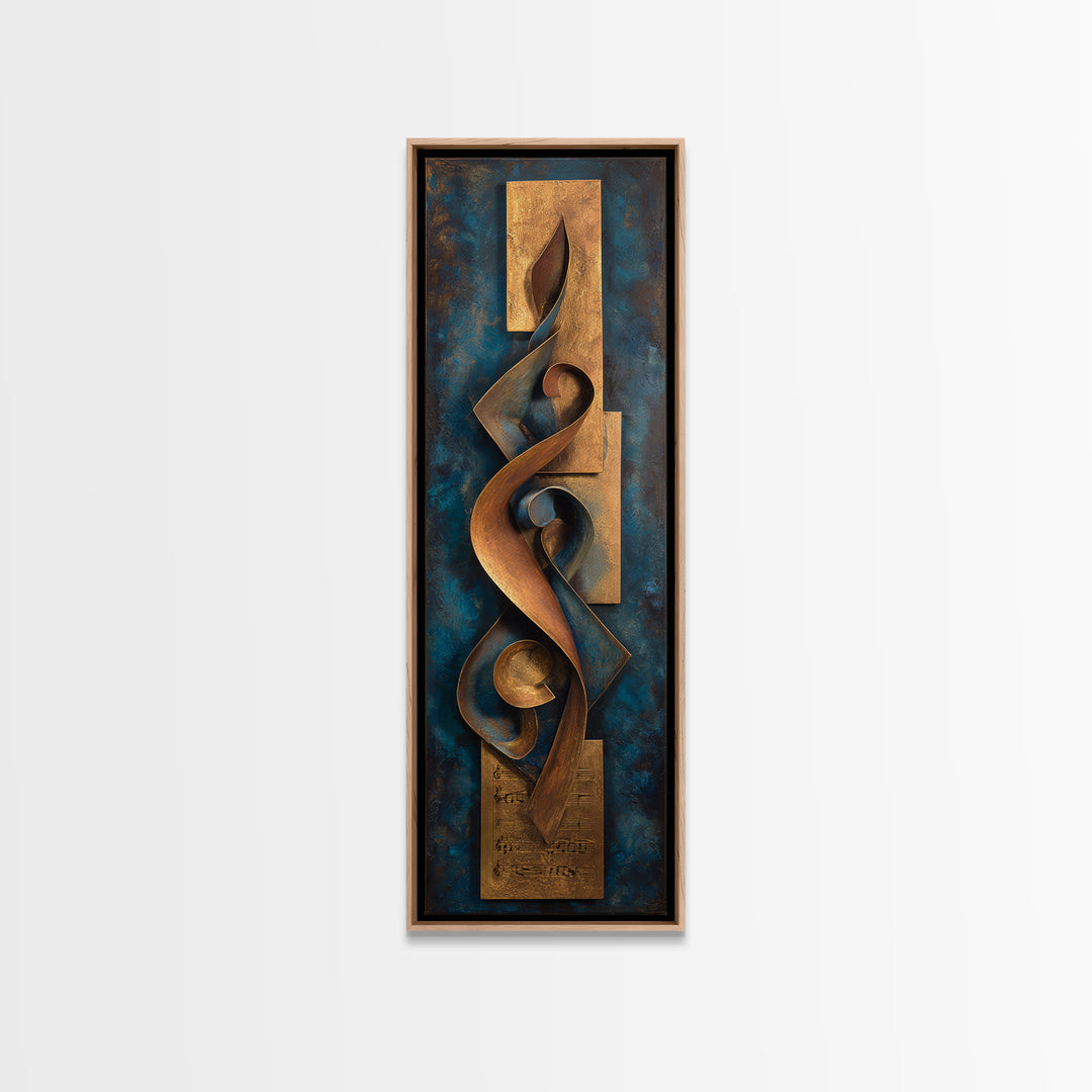Musical Notes as Abstract Floating Shapes Without Canvas Print, Music Studio Art, Music Poster, Studio Decor, Abstract Art, MSA-1x3-72