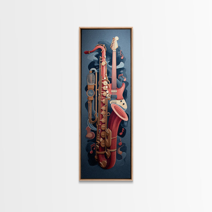 Soundproof Foam Pattern Transformed into Art Framed Canvas Print, Music Studio Art, Painting from Photo, Studio Decor, Rhythm, MSA-1x3-79