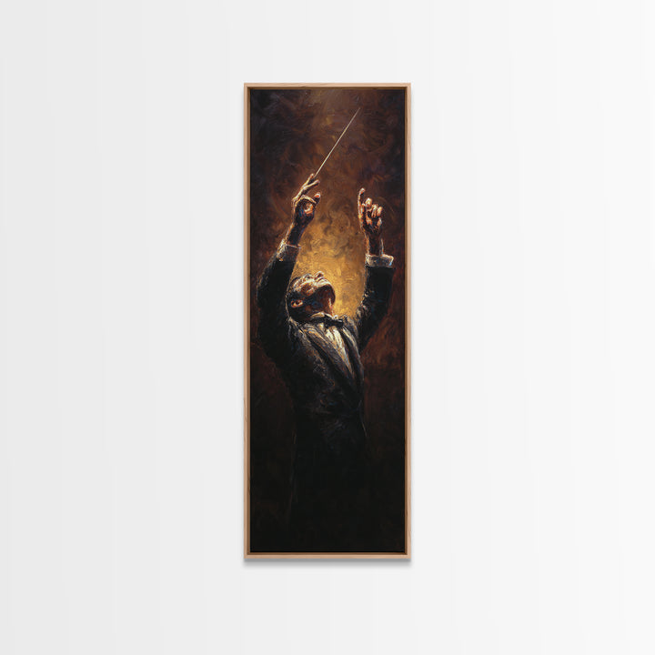Orchestra Conductor Hands Framed Canvas Print, Music Studio Art, Music Wall Art, Studio Decor, Rhythm, Teen Room Decor, MSA-1x3-80