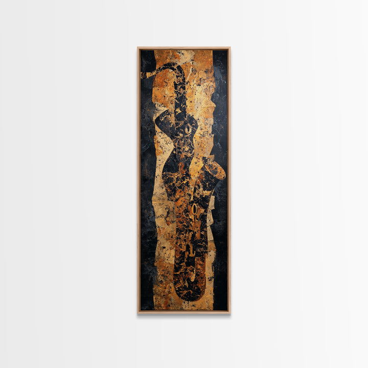 Abstract Rhythm Lines Like Painted Music Framed Canvas Print, Music Studio Art, Music Posters, Studio Decor, Abstract Art, MSA-1x3-83