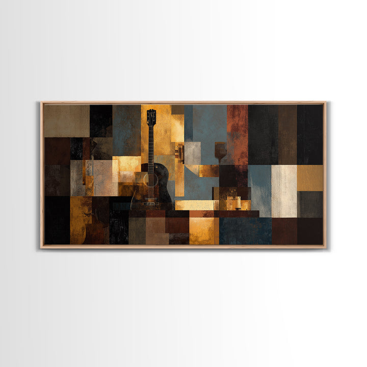 Album Cover Abstract Grid Framed Canvas Print, Music Studio Art, Fine Art Print, Studio Decor, Abstract Art, Rhythm, Wall Decor, MSA-2x1-14