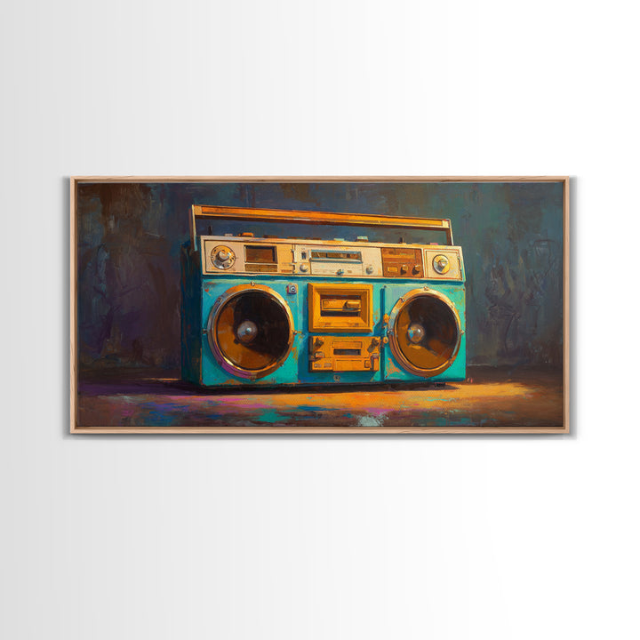 Hip Hop Boombox Framed Canvas Print, Music Studio Art, Minimalist Decor, Studio Decor, Fine Art, Rhythm, Scripture Wall Art, MSA-2x1-37
