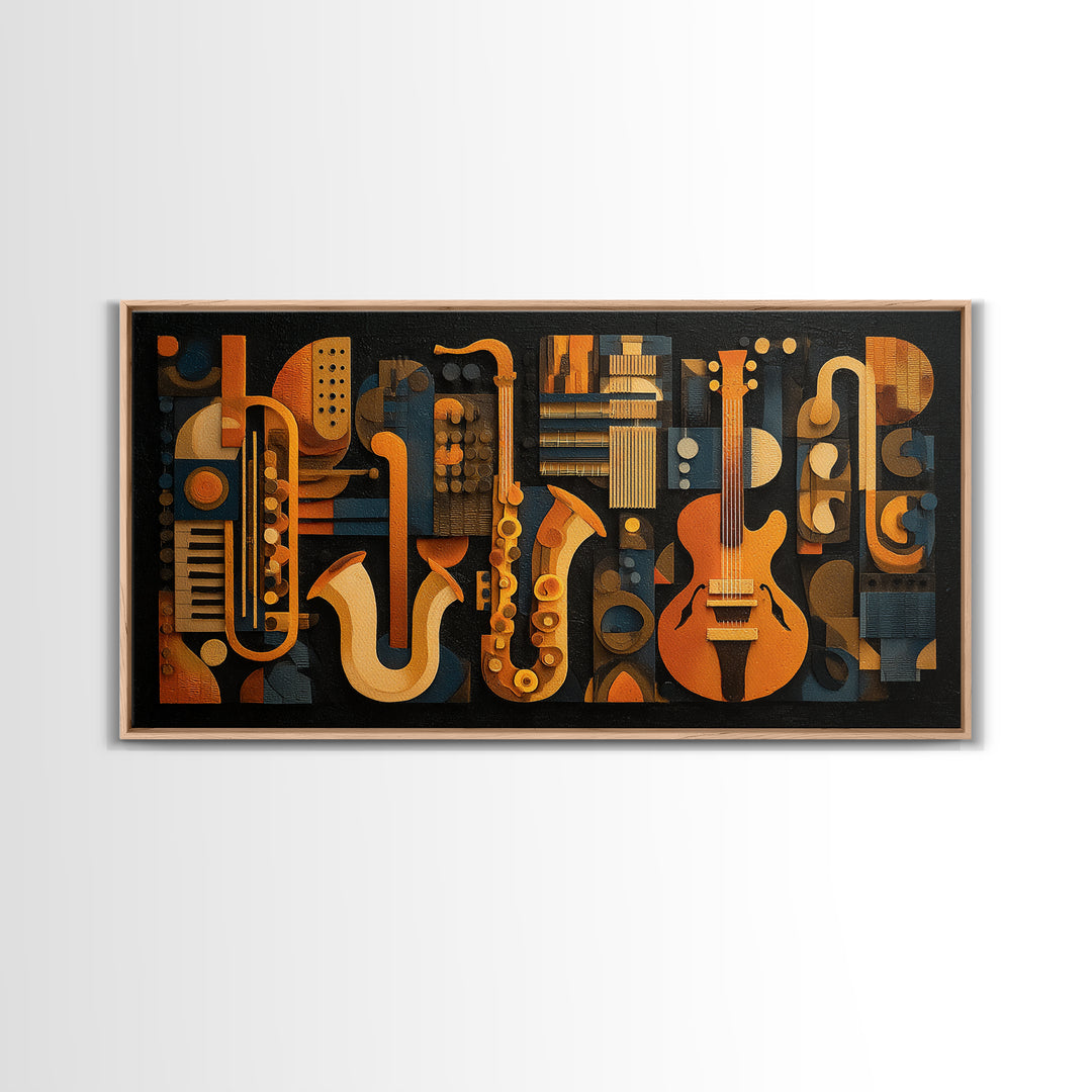Soundproof Foam Pattern Transformed into Art Canvas Print, Music Studio Art, Studio Decor, Oil Painting, Rhythm, MSA-2x1-39