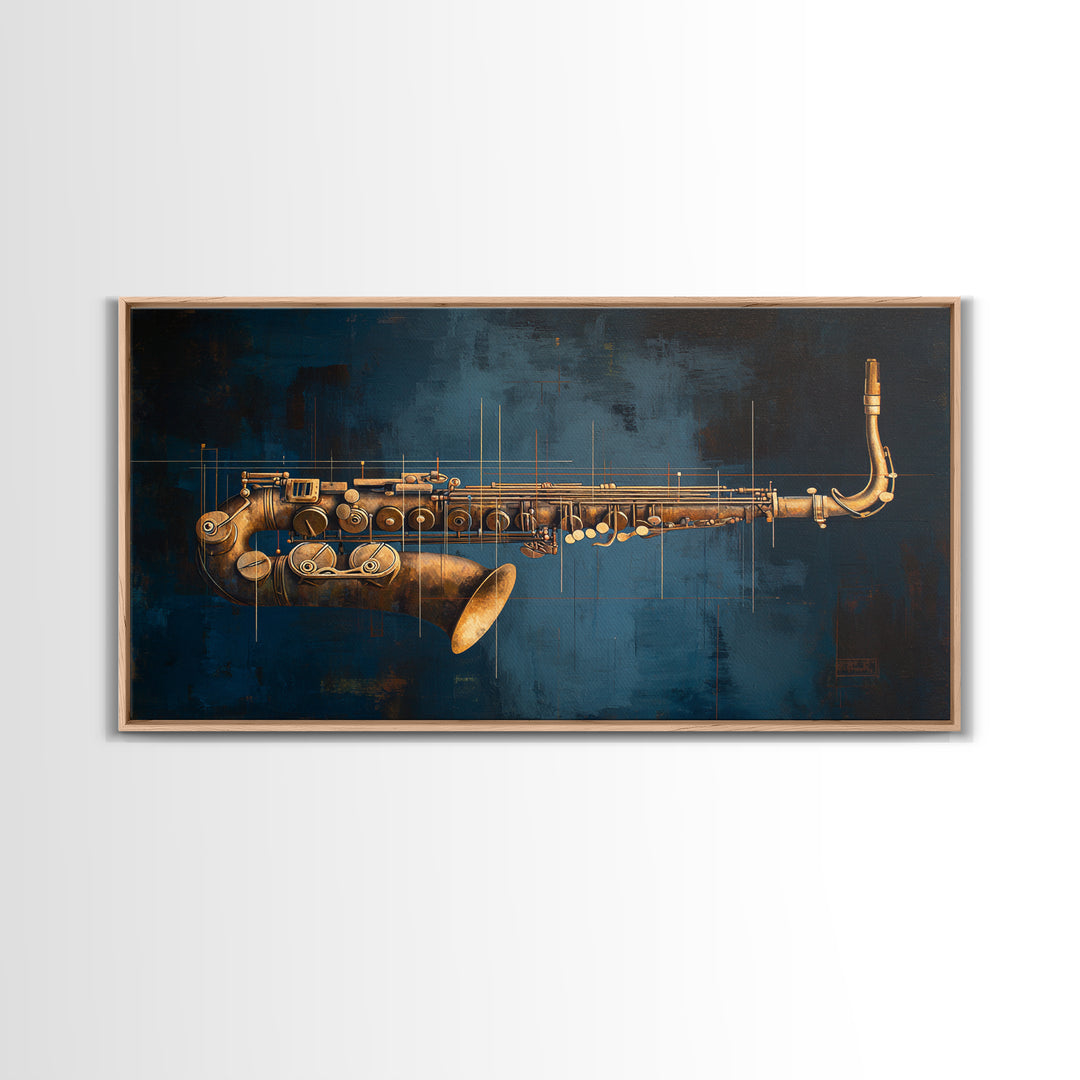 Abstract Rhythm Lines Like Painted Music Framed Canvas Print, Music Studio Art, Metal Wall Art, Studio Decor, Fine Art, Rhythm, MSA-2x1-43